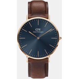 Daniel Wellington Reloj de hombre Classic Revival DW00100626 de piel marrón. Marrón