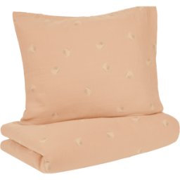 NOBODINOZ Juego funda nórdica infantil de doble gasa de algodón lavado Wabi-Sabi. Rosa palo niño