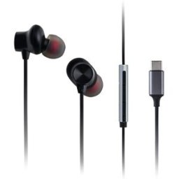 Panasonic Auriculares de botón TCM225, con cable USB-C y micrófono. Negro