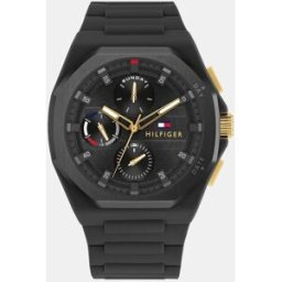 Tommy Hilfiger Reloj de hombre Neo 1792120 multifunción de silicona negro. Negro