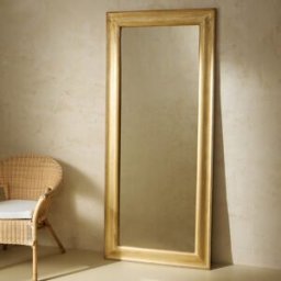 El Corte Inglés Espejo de pie de madera de mango Gold . (85 x 195 cm) Oro