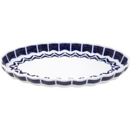 Sargadelos Fuente de horno elíptica Marbadás . Azul
