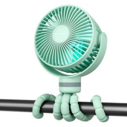 MOMCOZY Ventilador portátil para cochecito o silla paseo. (15.5 X 15.5 X 10 Cm) Verde anticuario niño