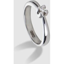 El Corte Inglés Anillo de oro blanco con diamantes. (14) Plata