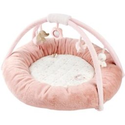 Nattou Manta de actividades con arco de juegos colec. Fan Fan. (90 x 90 x 50 cm) Rosa claro