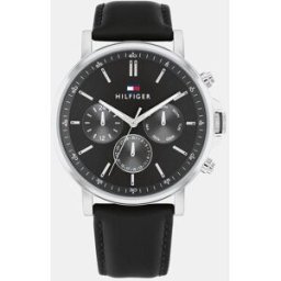 Tommy Hilfiger Reloj de hombre Tyson 1710586 multifunción de piel negro. Negro
