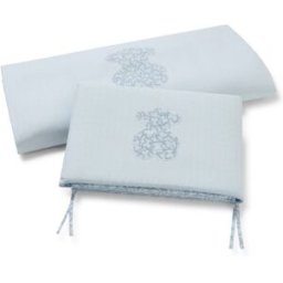 Tous Juego de 3 piezas para cuna (60x120 cm) de protector de barrotes, funda nórdica y relleno nórdico Baby HKaos. Azul niño