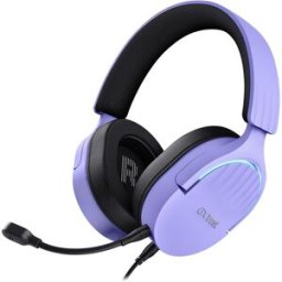 Trust Auriculares Gaming con micrófono GXT 490 Fayzo morado con sonido 7.1. Púrpura / Negro