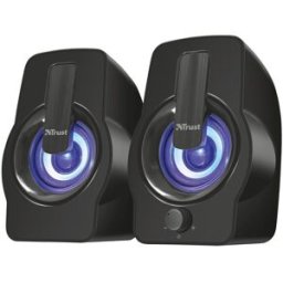 Trust Altavoces Gemi RGB Compact 2.0 con iluminación LED para PC. Negro