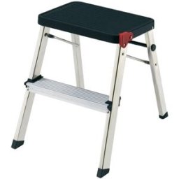 Rolser Taburete Plegable Aluminio 2 Peldaños. Aluminio / Negro