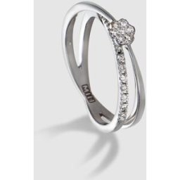 El Corte Inglés Anillo de oro blanco con diamantes. (14) Plata