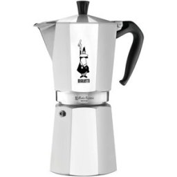 Bialetti Cafetera de aluminio Moka Express . (12 Tazas) Gris claro