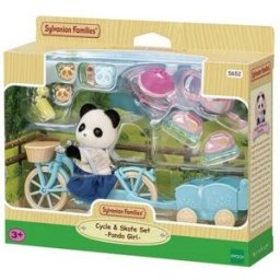 Sylvanian Families Set de bicicleta y patines Rosalina Panda Pookie.