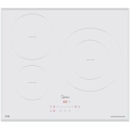 Midea Placa inducción con 3 zonas de cocción - MIH740T278W1. Cristal blanco
