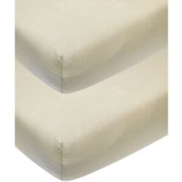Meyco Juego sábanas bajeras ajustables cuna pack 2 60x120 cm. Natural niño