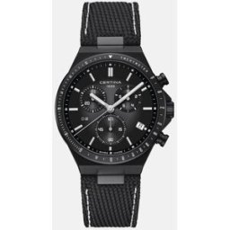 Certina Reloj hombre DS7 Chrono C0434173808100 zafiro piel negra. Negro