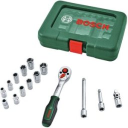 Bosch Juego de Llave de Carraca + Vasos 14 Pzas. Verde