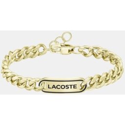 Lacoste Pulsera de hombre District de acero dorado. Plata