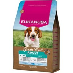Eukanuba Pienso para perros adultos pequeños y medianos pescado azul grain free 3 kg. (3 Kg)