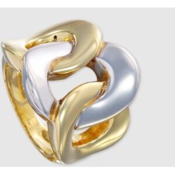 El Corte Inglés Anillo de oro bicolor eslabones . Oro / Plata