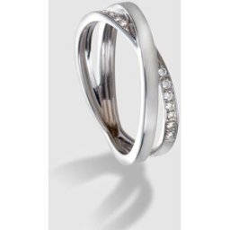 El Corte Inglés Anillo de oro blanco con diamantes. (14) Plata