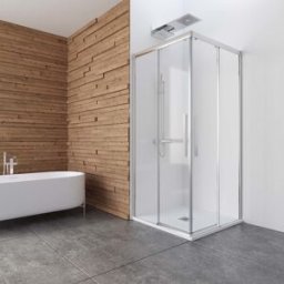 Profiltek Mampara Ducha angular Wind WI-220 . (De 201 a 220 cm) Plata brillo