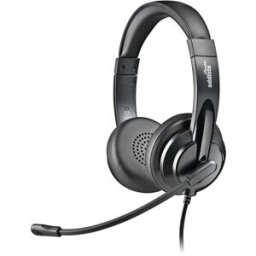 NGS Auriculares de diadema con micrófono VOX605 USB-C con adaptador USB-A. Negro