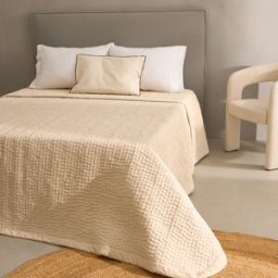 El Corte Inglés Edredón algodón y lino Saori . (Cama 150 cm) Lino
