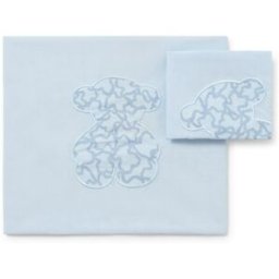 Tous Juego 4 piezas para mini cuna (50x80): funda nórdica, funda almohada, relleno nórdico y almohada Baby Hkaos. Azul niño