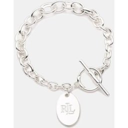 Lauren Ralph Lauren Pulsera de cadena Evelyn en plata con logo. Plata
