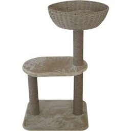 Fred & Rita Rascador para gatos con cesto y superficie. Natural