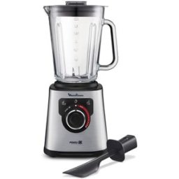 Moulinex Batidora de Vaso PerfectMix LM871D, Cuchillas Powelix, Panel Táctil. Negro / Acero Inox