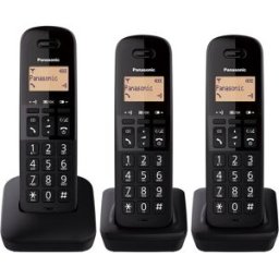 Panasonic Teléfono DECT inalámbrico KX-TGB613SPB, Trío. Negro