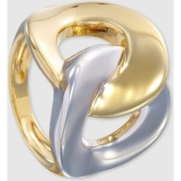 El Corte Inglés Anillo de oro bicolor eslabones . Oro / Plata