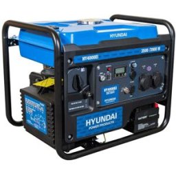 Hyundai Generador Inverter Monofásico Abierto Gasolina 4T 3,5 kW HY4000Ei. Azul / Negro
