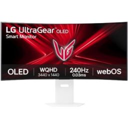 LG Monitor PC Gaming curvo 99cm (39') UltraGear OLED 39GX90SA, 240Hz, QHD con Smart TV webOS AI. Blanco