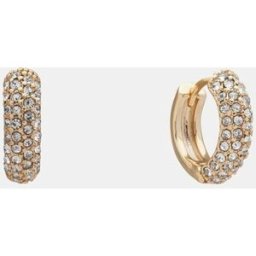 DKNY Pendientes de aro con circonitas. Blanco