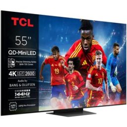 TCL TV QD-Mini LED 139,7 cm (55') 55C7K, 4K HDR Premium 2600, Smart TV con Google TV, control por voz. Titanio