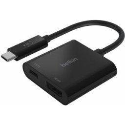 Belkin Adaptador USB-C a HDMI + Cargador negro (60W PD). Negro
