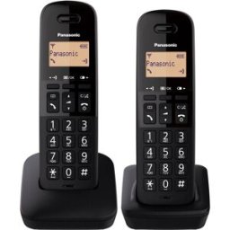 Panasonic Teléfono inalámbrico dúo KX-TGB612SPB Dect negro. Negro