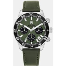 Tommy Hilfiger Reloj de hombre TH85 Carbon 1792188 cronógrafo de piel azul. Verde