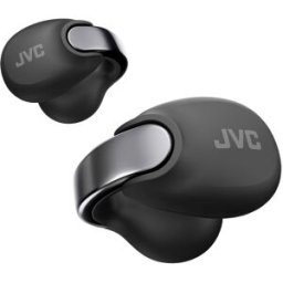 JVC Auriculares abiertos Nearphones HA-NP1T, tipo 'piercing' inspirados en una joya. Negro