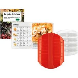 Lékué Kit estuche de vapor 3-4 personas con bandeja + libro. Rojo