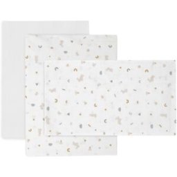 Cambrass Juego de 3 piezas sábana + bajera + fundade almohada para cuna de 70x140 cm Microprint. Marrón Suave niño