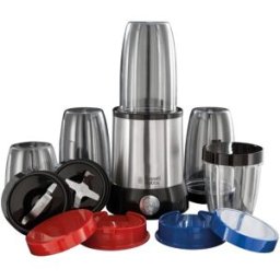 Russell Hobbs Batidora Multiusos Nutriboost que incluye 3 vasos grandes y 2 vasos pequeños. Gris