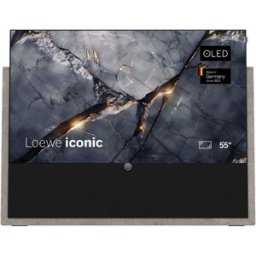 Loewe TV OLED 139 cm (55'') iconic i.55, UHD 4K, HDR, Wi-Fi y Smart TV con soporte de piedra.