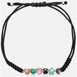 Tous Pulsera de cordón glory con baño de oro 18 kt sobre plata y gemas. Multicolor