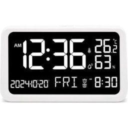 Inves Reloj despertador HX-8316 con batería o CA. Blanco
