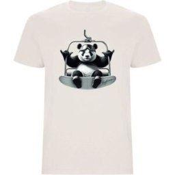 Hysteresis Camiseta unisex Panda Telesilla Vintage . (M) Beige