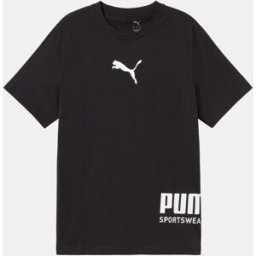 Puma Camiseta Casual de Hombre Graphics . (S) Negro